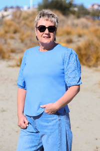 Memo Broderie Sleeve Top
