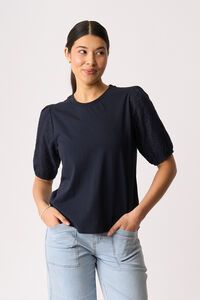 Memo Broderie Sleeve Top