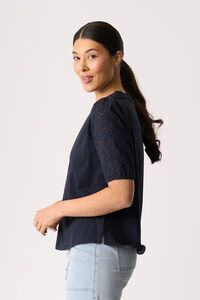 Memo Broderie Sleeve Top