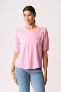 Memo Broderie Sleeve Top