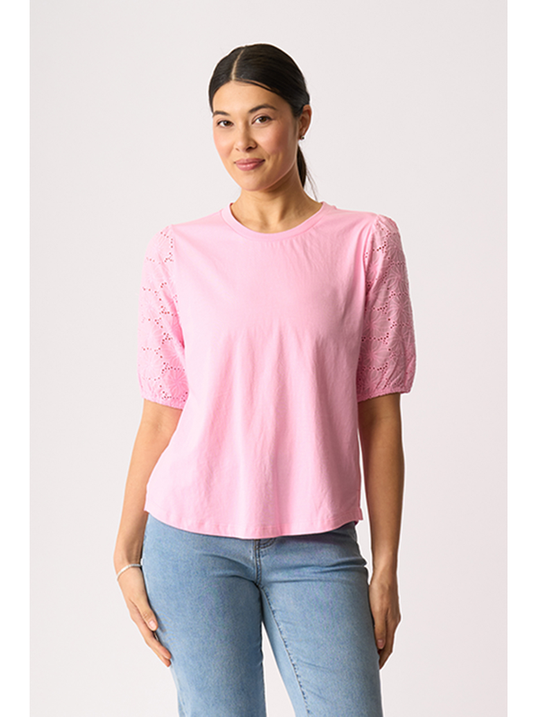 Memo Broderie Sleeve Top