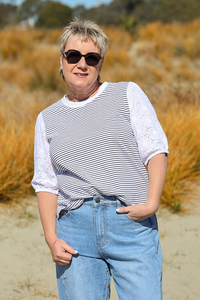 Memo Broderie Sleeve Top