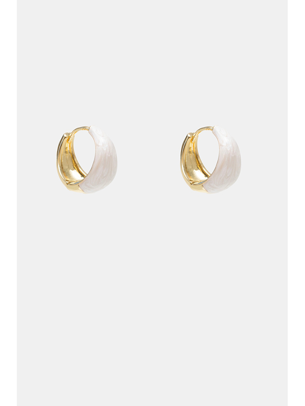 Antler Alabaster Gold Hoop Earrings