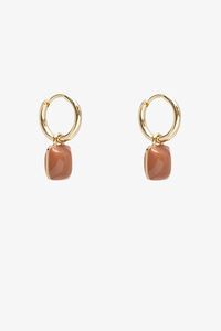 Antler Square Drop Earrings - Toffee
