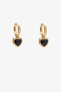 Antler Black Heart Earrings