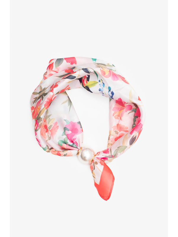 Antler Pearl Fasten Neck Tie - Camellia