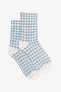 Antler Blue Gingham Sock
