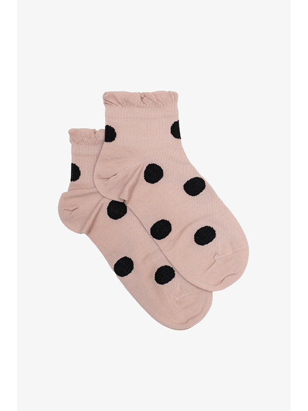 Antler Blush & Black Spot Ankle Sock