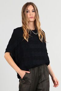 Storm Lace Stripe Oversized Tee