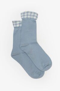 Antler Gingham Rufle Sock