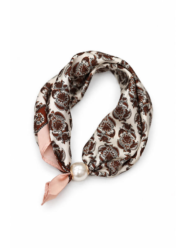 Antler Pearl Fasten Neck Tie - Cameo