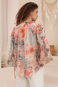 Iris Maxi Camellia Bishop Sleeve Top