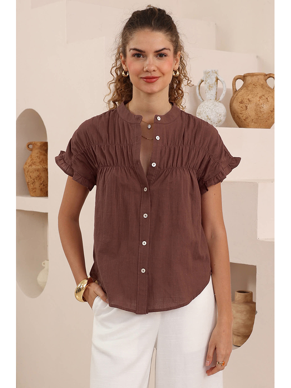 Iris Maxi Marguerite Frill Sleeve Blouse