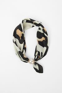 Stella + Gemma Black and Cream Leopard Scarf