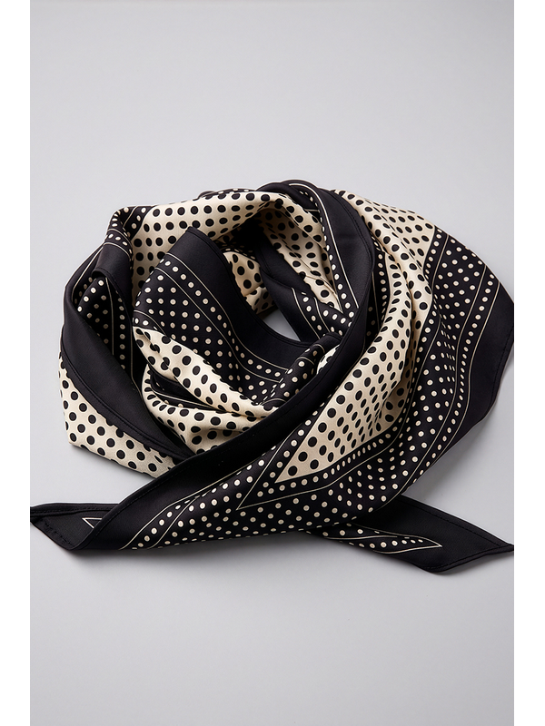Stella + Gemma Black Dots Triangle Scarf
