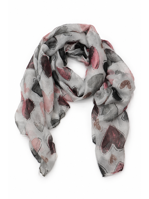 Ivys Amour Heart Print Scarf