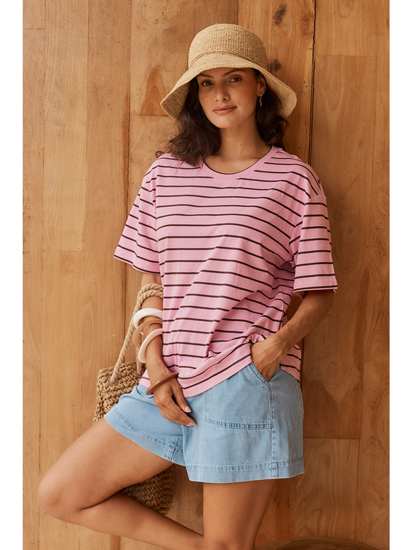 Betty Basics Relax Stripe Boxy Tee