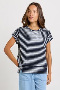 Betty Basics Shirley Navy Short Sleeve Tee