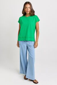 Betty Basics Shirley Green Short Sleeve Tee