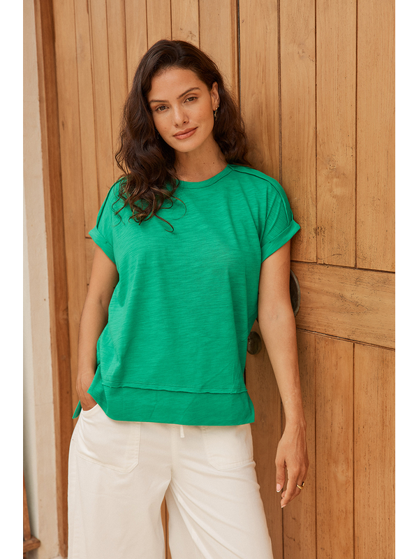 Betty Basics Shirley Green Short Sleeve Tee