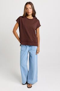 Betty Basics Shirley Chocolate Short Sleeve Tee