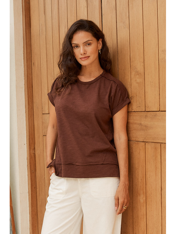 Betty Basics Shirley Chocolate Short Sleeve Tee