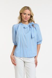 Urban Luxury Striped Bow Blouse