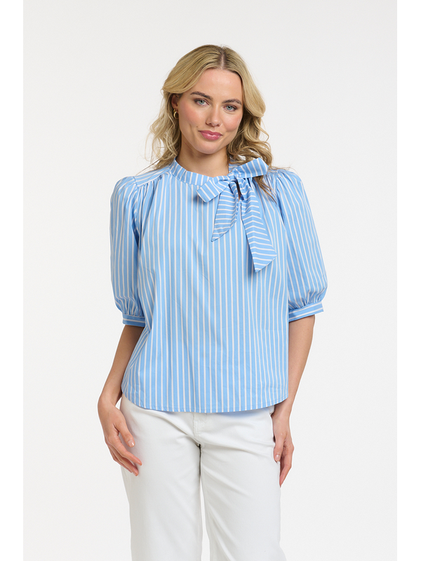 Urban Luxury Striped Bow Blouse