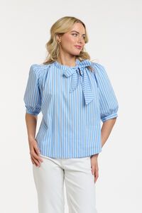 Urban Luxury Striped Bow Blouse
