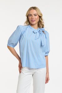 Urban Luxury Striped Bow Blouse