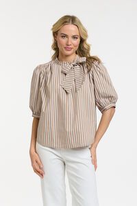 Urban Luxury Striped Bow Blouse