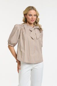 Urban Luxury Striped Bow Blouse