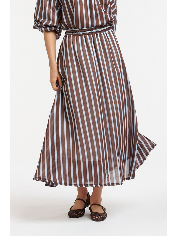 Urban Luxury Striped Midi Skirt