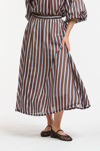 Urban Luxury Striped Midi Skirt