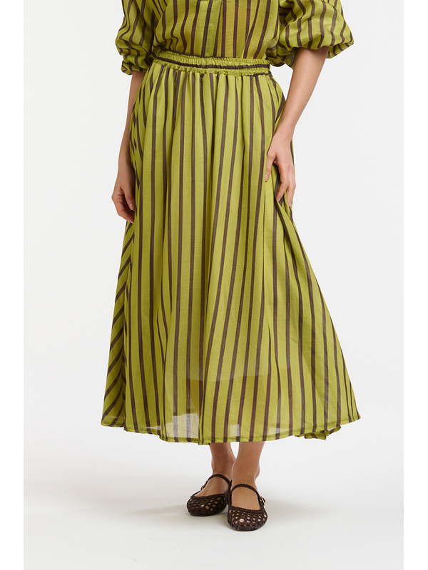 Urban Luxury Striped Midi Skirt