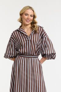 Urban Luxury Striped Puff Sleeve Shirt