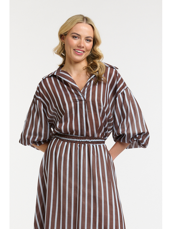 Urban Luxury Striped Puff Sleeve Shirt