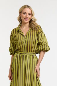 Urban Luxury Striped Puff Sleeve Shirt