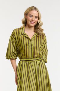 Urban Luxury Striped Puff Sleeve Shirt