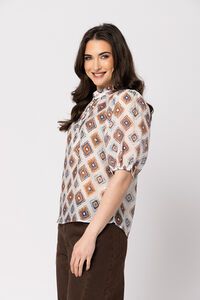 Leila + Luca Chocolate Blue Diamond Nina Blouse
