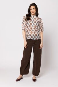 Leila + Luca Chocolate Blue Diamond Nina Blouse
