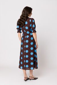 Leila + Luca Bold Blue Spot Gathering Dress
