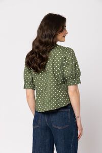 Leila + Luca Olive Spot Serene Shirt