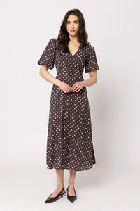Seeking Lola Brown Spot Cheerful Dress