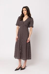 Seeking Lola Brown Spot Cheerful Dress