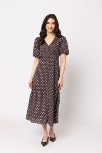 Seeking Lola Brown Spot Cheerful Dress