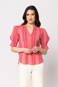 Seeking Lola Peachy Pink Butterfly Top