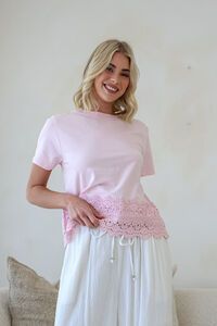 Joop & Gypsy Crochet Trim Tee