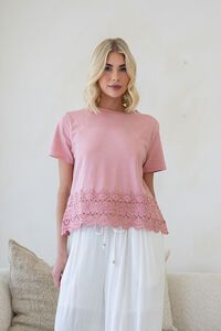 Joop & Gypsy Crochet Trim Tee