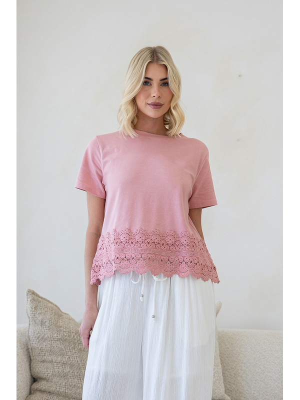Joop & Gypsy Crochet Trim Tee